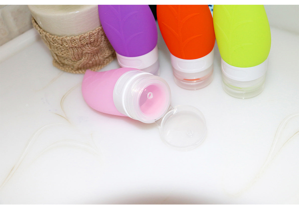 1.35 OZ Travel Split Bottles TSA Approved with Label Silicone BPA Free Refillable Cosmetic Container