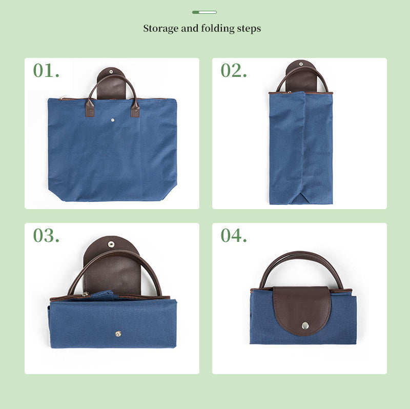 Folding Heavy Duty Oxford Groceries Bag Reusable Shopping Bags Large Foldable Tote Bag