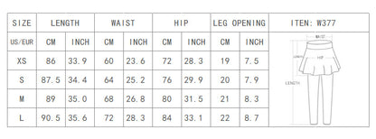 Women Tennis Skirted Leggings with Pockets, Capris Yoga Leggings W/Skirts & Tennis Pickleball Cloth
