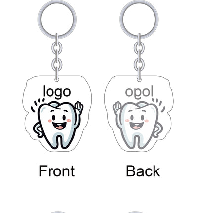 Acrylic Tooth-Shaped Keychain