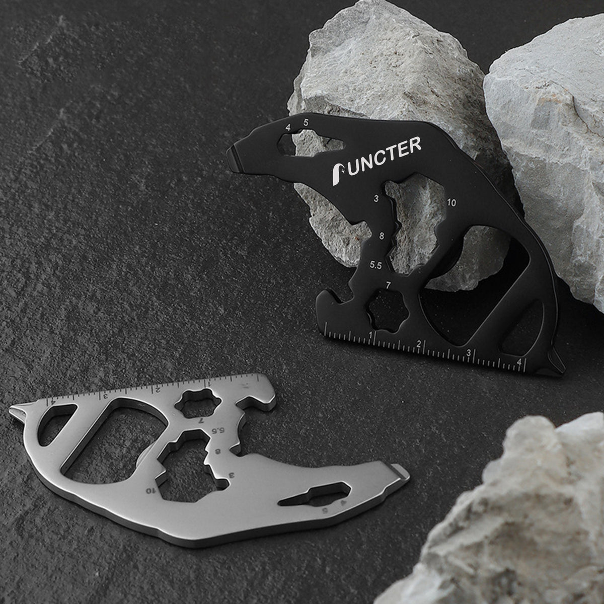 15" 1 Stainless Steel Bear Shape Keychain Multitool