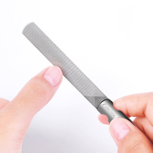Double Sided Stainless Steel Nail File with PU Sleeve