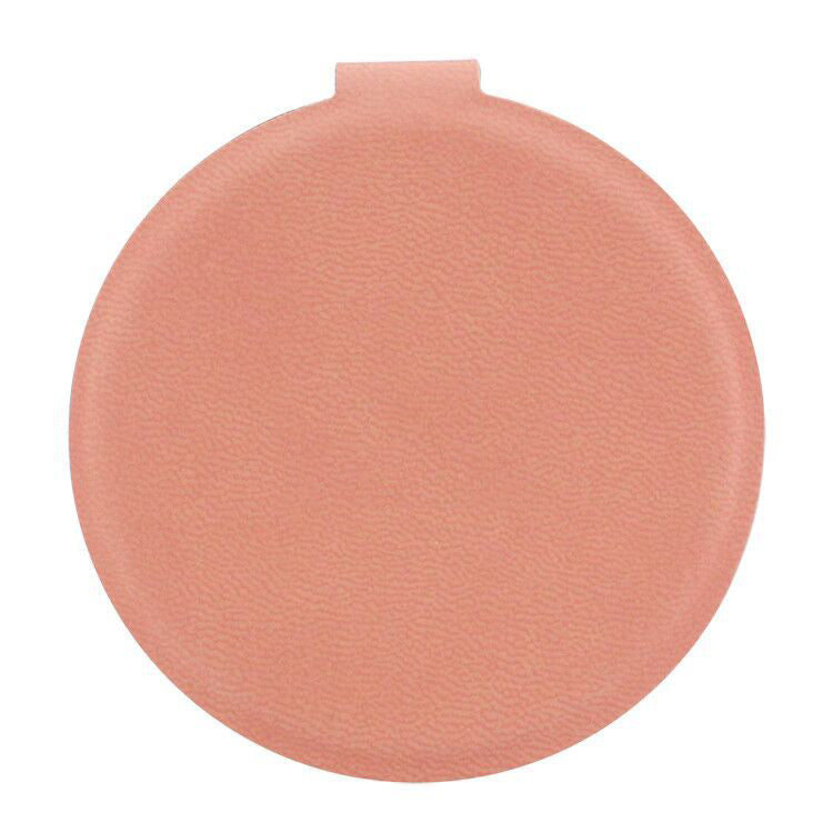 Stainless Steel Round Makeup Unbreakable Mirror With PU Leather Cover
