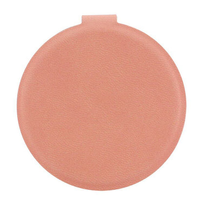 Stainless Steel Round Makeup Unbreakable Mirror With PU Leather Cover
