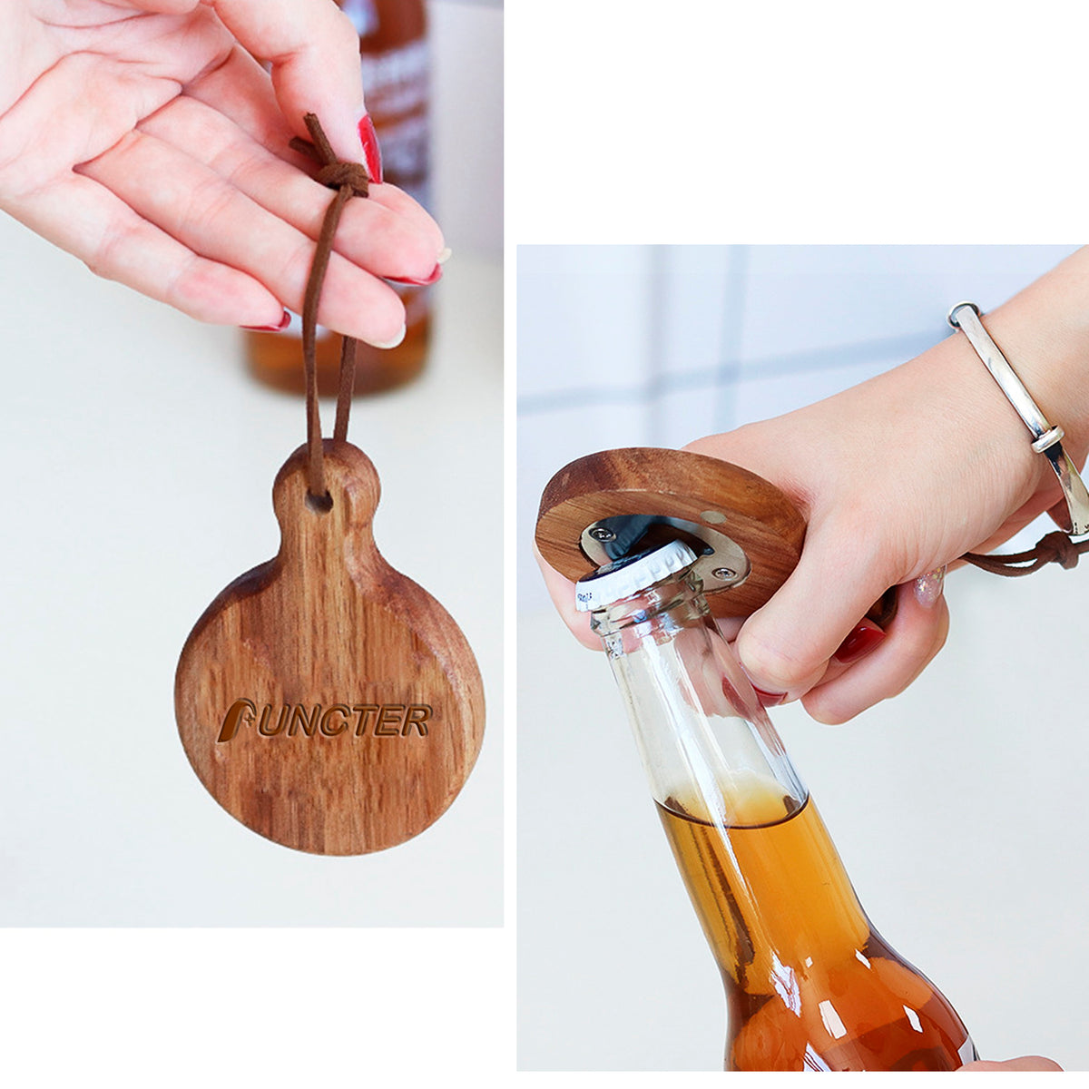2" 1 Magnetic Wood Beer Bottle Opener