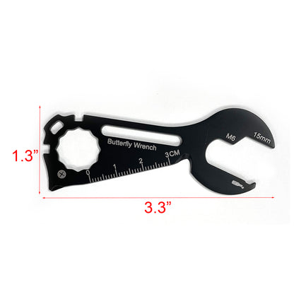 11" 1 Stainless Steel Wrench Shape Keychain Multitool