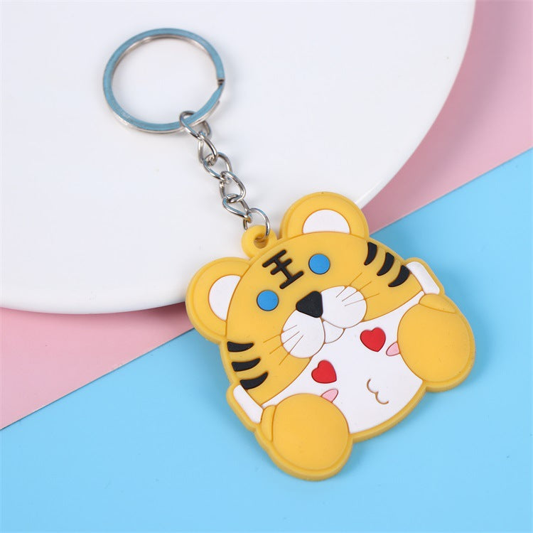 Custom 3D Raised Shaped Soft Touch PVC Keychain - Two Sides Printing