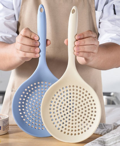 Silicone Large Slotted Spoon Cooking Skimmer Draining Strainer Spoon For Frying and Cooking