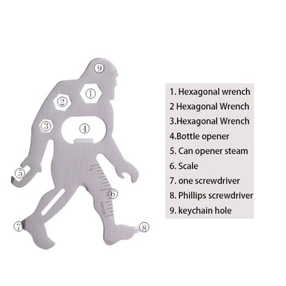 9" 1 Stainless Steel Primitive Man Shape Multitool Card