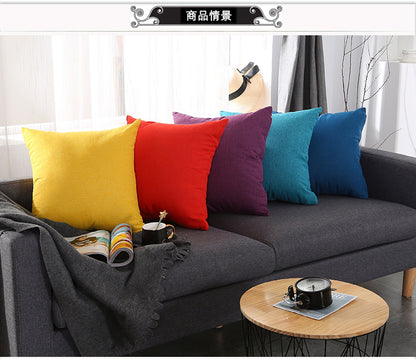 19.7 x 19.7" Premium Square Linen Throw Pillowcase With Hidden Zipper