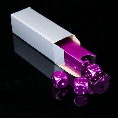 Portable Aluminum Alloy 5 Pcs Dice Game Set w/ Metal Container