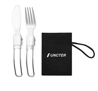 304 Stainless Steel Folding Cutlery Set 2 pieces