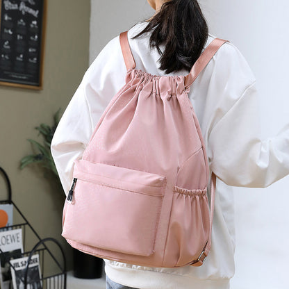 Waterproof Oxford Drawstring Backpack Sports Yoga Sackpack-Size S