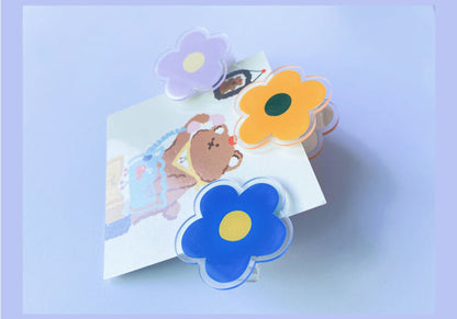 Cute Cartoon Acrylic Paper Album Memo Clip Bag Binder Sealing Clip Food Bag Clamp-Two Sides Imprint