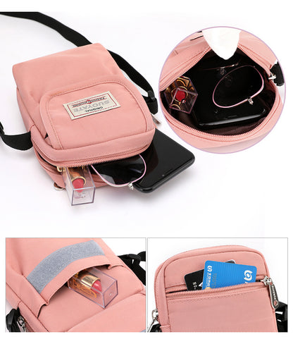 Nylon Mini Crossbody Bag Single Shoulder Bag Daily Cell Phone Purse Bag Stadium Approved Bag