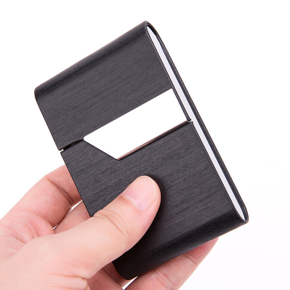 Business Card Cases PU Leather Name Card Holders Stainless Steel Multi Card Holders