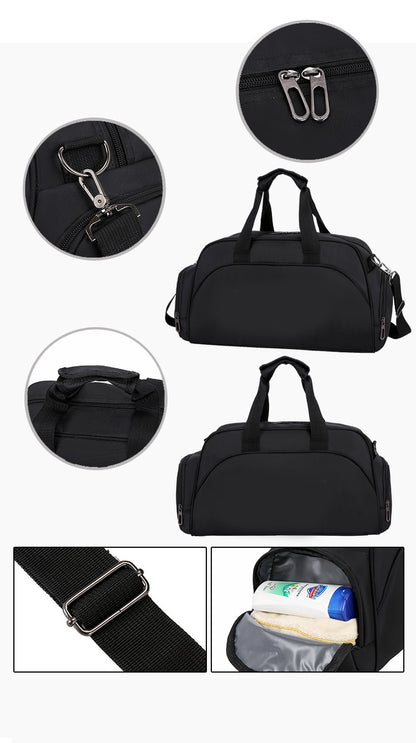Wet and Dry Separated Nylon Tote Bag Swimming Bag Gym Bag for Beach/Fitness/Travel(Size L)