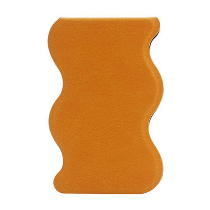 Portable Shatterproof Wavy Makeup Mirror With PU Leather Cover