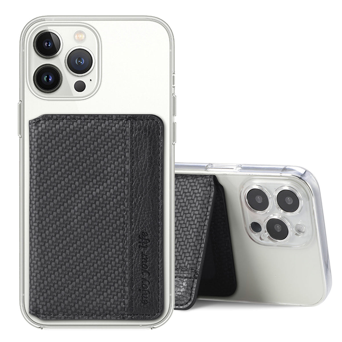 Stick-on Phone Wallet, Slim Expandable Credit Card Pocket
