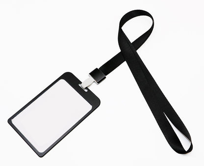 Large Aluminum Badge Holder With Lanyard