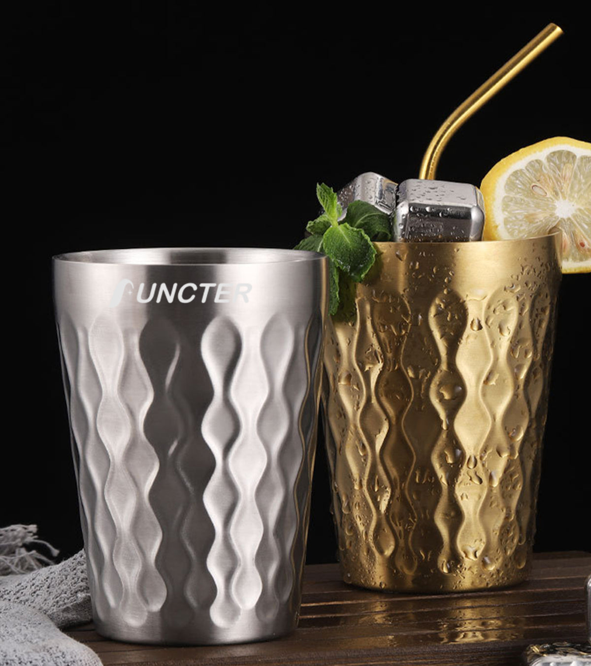 10oz Stainless Steel Double Wall Malleolar Stria Drinking Cup