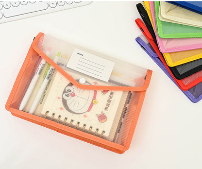 Colorful A4 Document Folder Plastic Envelope File Envelope W/ Snap Button Closure & Label Slot