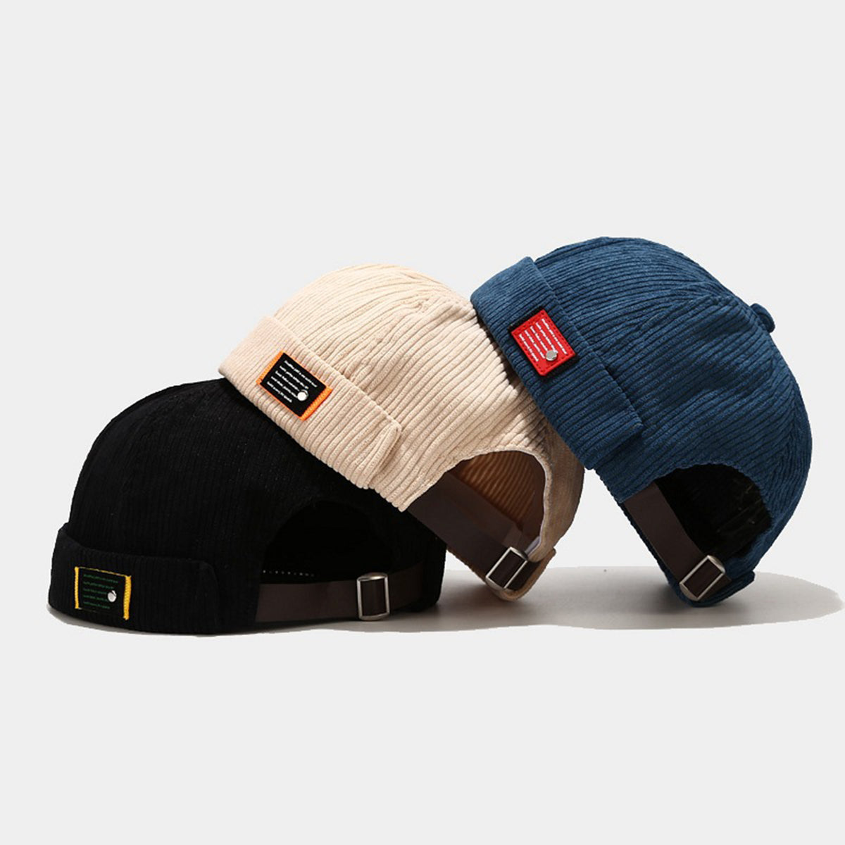 Adjustable Corduroy Brimless Hat Dockers Beanie