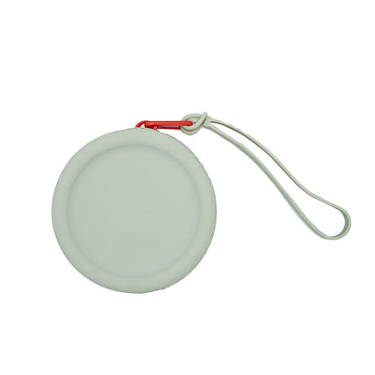 Multi Purpose Soft Silicone Bag Round Shape Samll Zippered Bag With Strap