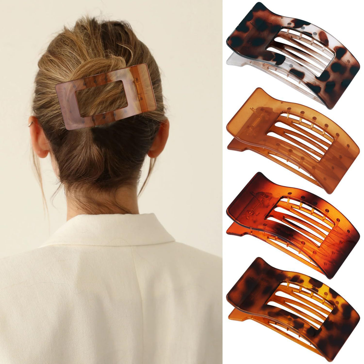 Square Flat Clamp Hair Claw Clips Hair Clips