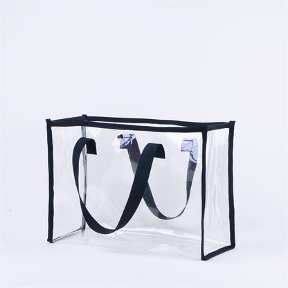 PVC Transparent Waterproof Tote Clear Shoulder Bag Outdoors Beach Bag Stadium Approved Bag(Size S)