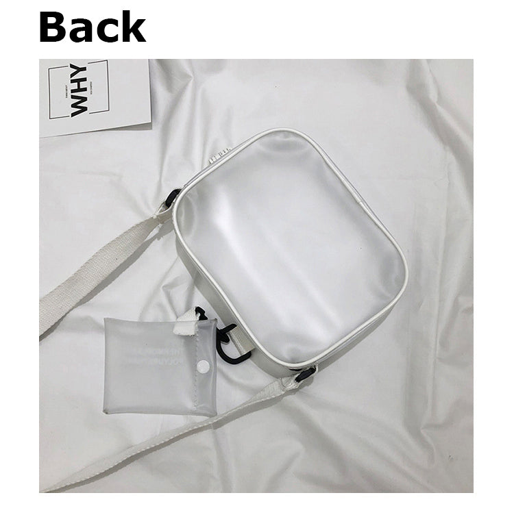 PVC Crossbody Bag Transparent Single Shoulder Bag W/One Separate Pouch