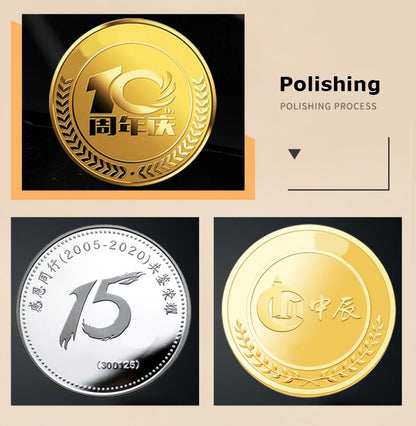 1.8" Personalized Custom Challenge Coin Round Commemorative Coins-Polishing Process