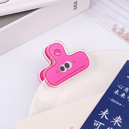 Long Tail Clamps Acrylic Album Memo Clip Bag Binder Sealing Clip Food Bag Clamp-Two Sides Printing