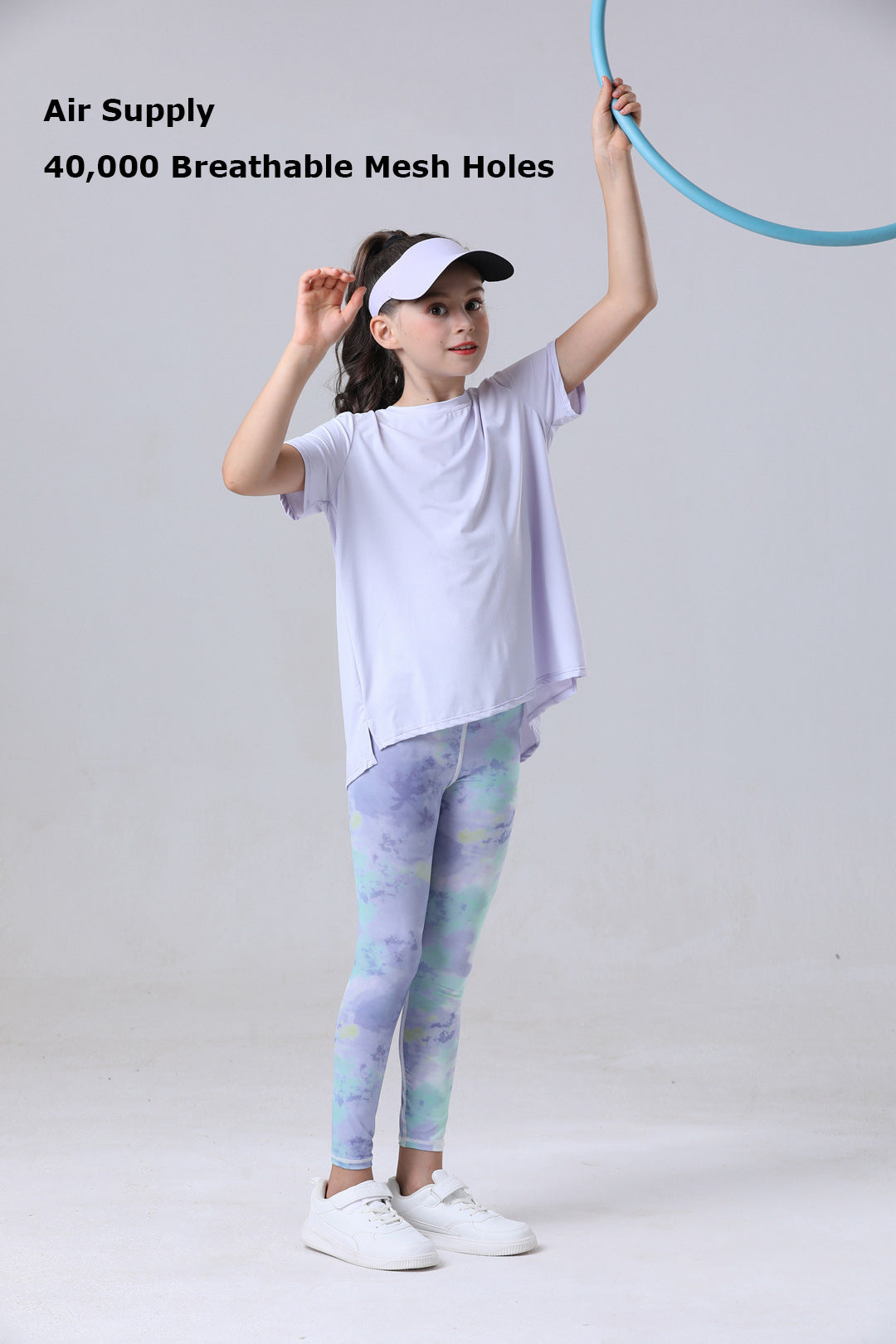 Youth Girls Athletic Ice Touch Breathable Short Sleeve Quick Dry Running Sports T-shirt