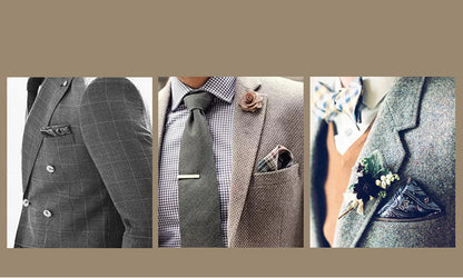 13x13" Pocket Squares for Men Mens Handkerchiefs for Wedding Business Banquet Suit Accessories