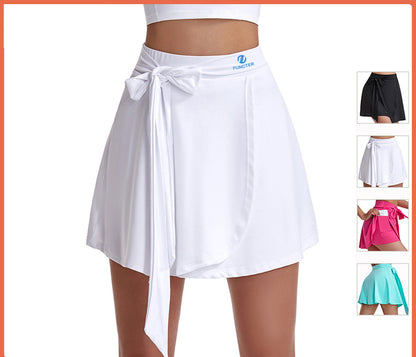 Women's Lace-up High Waisted Bowknot Tennis Golf Skorts w/Pockets
