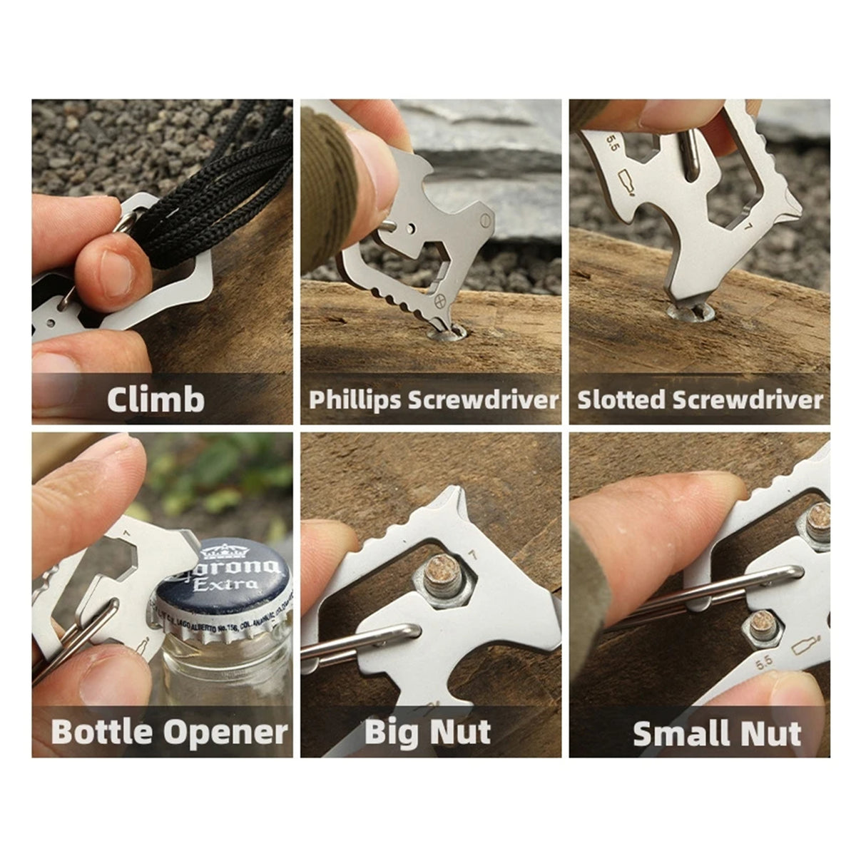 6" 1 Outdoor Stainless Steel Multitool Survival Card Repair Tool