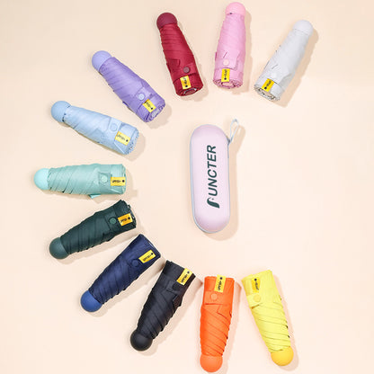 5 Fold Travel Lightweight Portable Pocket Mini Capsule Umbrella Manual Open 6 Panels Umbrella