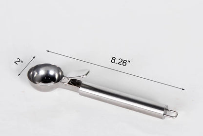 304 Stainless Steel Ice Cream Scoop with Trigger Release Heavy Duty Ice Ball Maker