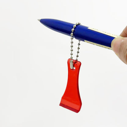 Clear Plastic Lottery Scratcher Keychain W/ Bead Chain