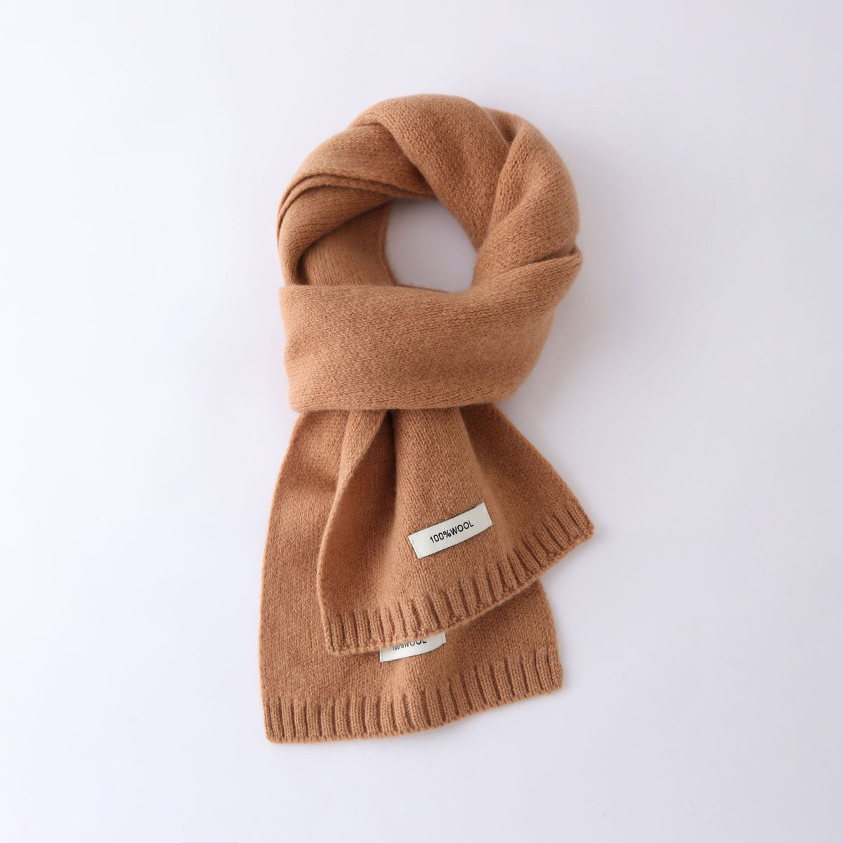 63'' 100% Lamb Wool Plain Scarf Solid Color Wool Scarf Knitted Scarf for Men and Women