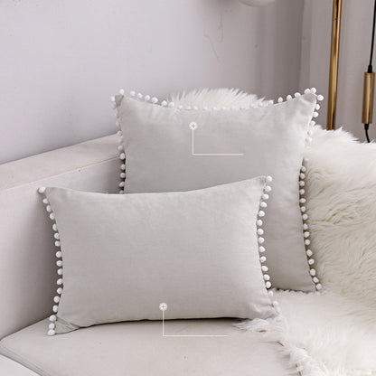 15 x 8" Pompoms Pillowcase Boho Ball Tassel Trimmed Pillowshams Pompom Fringe Cute Pillowcase