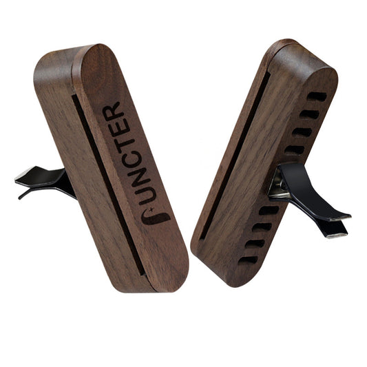 Wooden Car Vent Aroma Clip with Logo Customization - Walnut, Sapele, Maple Options