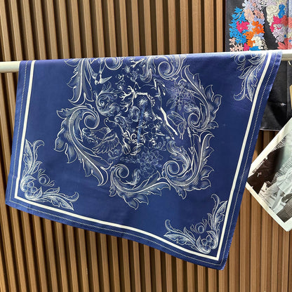 Custom 21" x 21" 100% Mulberry Silk Headband Twill Silk Square Scarf
