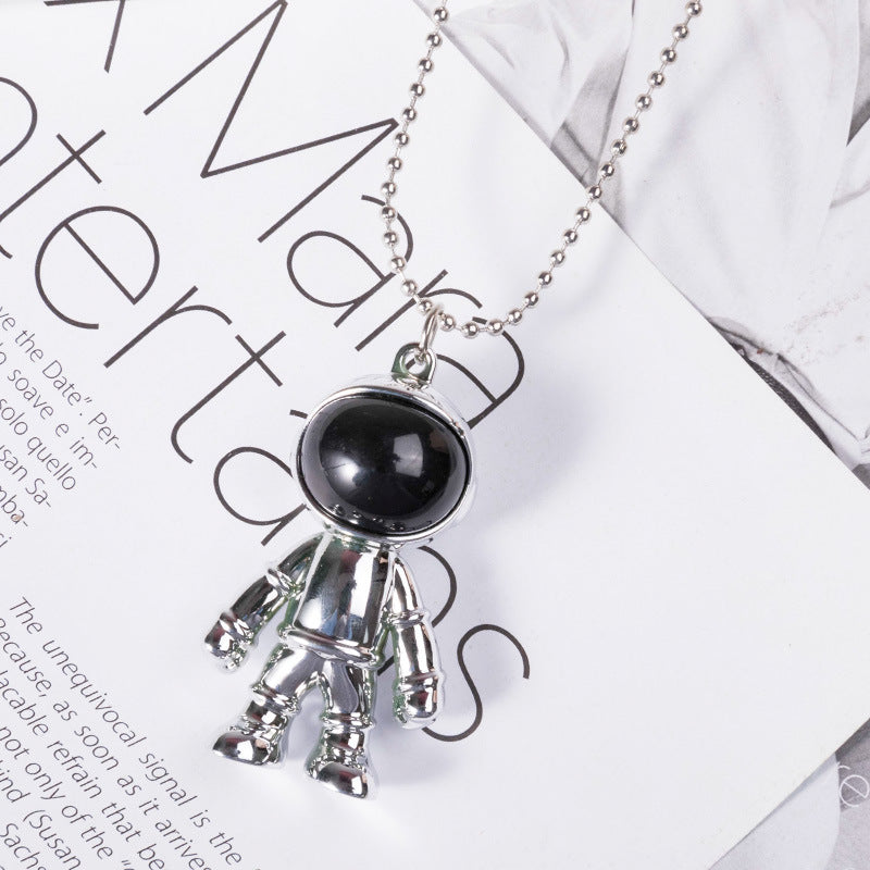 Titanium Steel The Universe Dream Astronaut Pendant Necklace