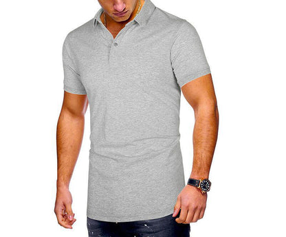 Men's Regular-fit Short-Sleeve Polyester Lapel Polo Shirt