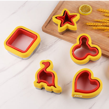 2 Layers Heart-Shaped Sandwich Cutter Sandwich Sealer Cutter Crustless Sandwich Maker for Lunchbox