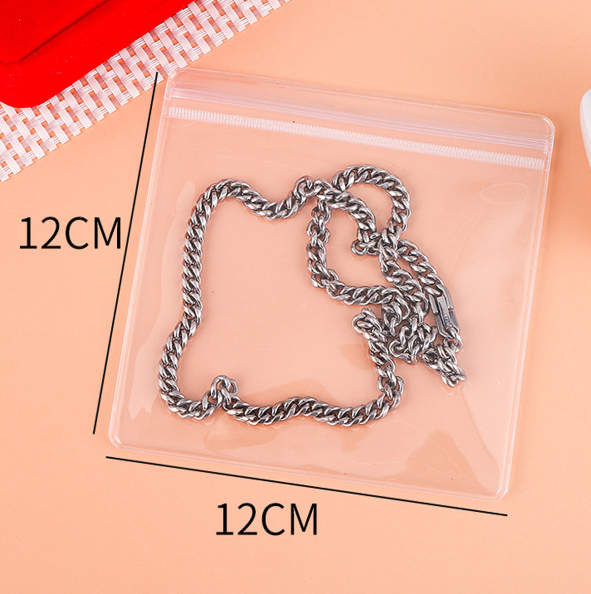 4.73 x 4.73" Clear PVC Transparent Zip Lock Jewelry Bag