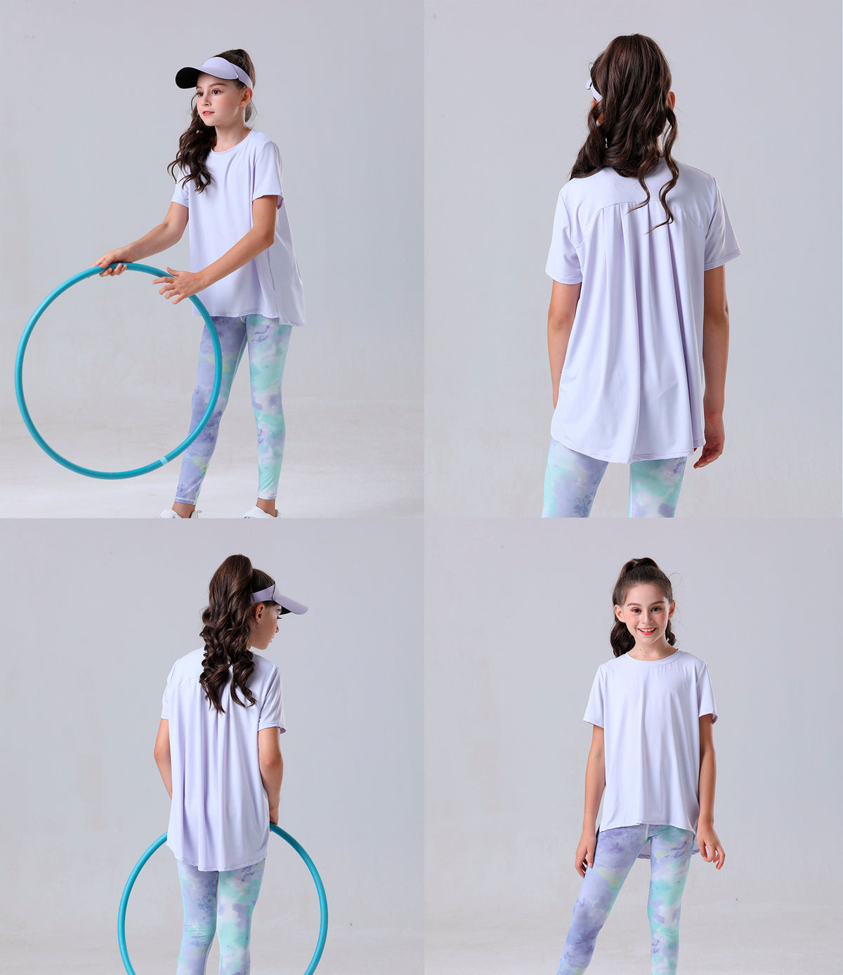 Youth Girls Athletic Ice Touch Breathable Short Sleeve Quick Dry Running Sports T-shirt