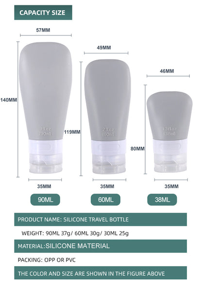 2 OZ Travel Bottles Set For Toiletries, Tsa Approved Travel Size Containers Leak Proof (3 Pcs Set)